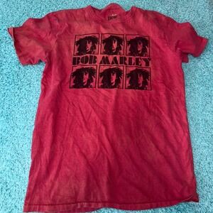 Bob Marley T-Shirt American‎ Eagle Graphic Print Red Music Tee